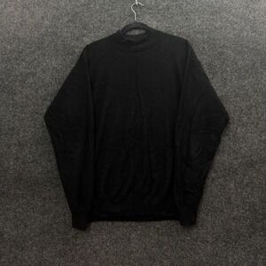 Vintage Mark Shale Black 100% Cashmere Mock Neck Sweater Mens XL AS IS